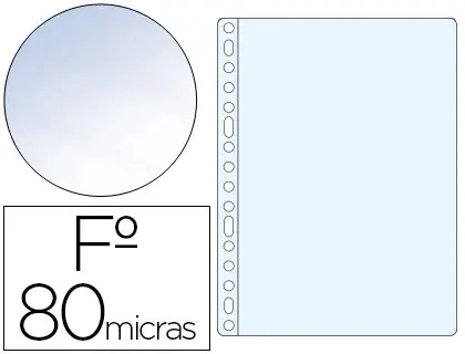 Imagen Funda multitaladro esselte folio polipropileno 80 mc cristal caja de 100 unidades