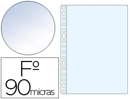 Imagen Funda multitaladro saro folio 90 mc pvc cristal caja de 100 unidades