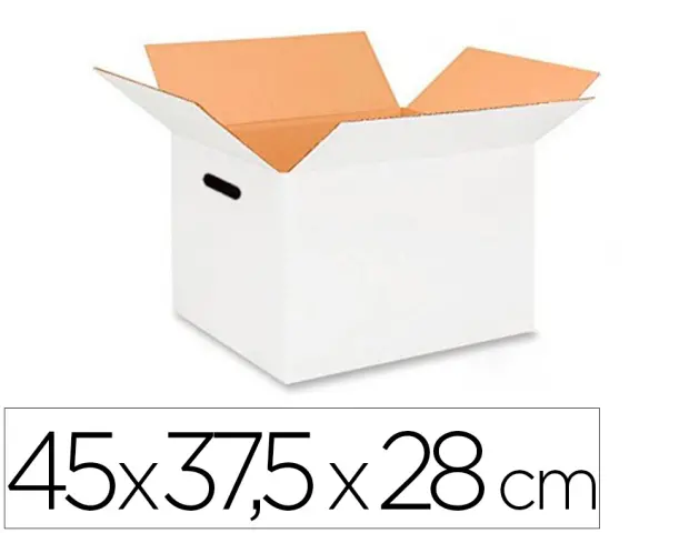 Imagen Caja para embalar q-connect blanca con asas doble canal 450x280 mm