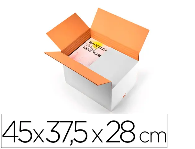 Imagen Caja para embalar q-connect blanca regulable en altura doble canal 450x280 mm