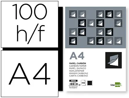 Imagen Papel carbon liderpapel film negro tamao din a4 caja de 100 hojas