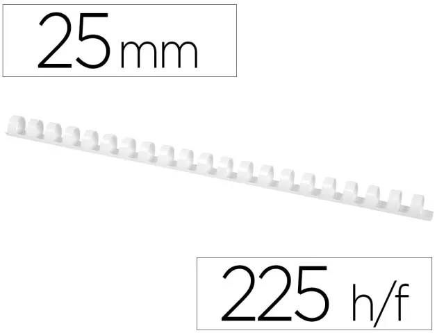 Imagen Canutillo q-connect redondo 25 mm plastico blanco capacidad 225 hojas caja de 50 unidades