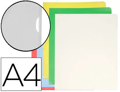 Imagen Carpeta dossier uero plastico q-connect din a4 120 micras colores surtidos caja de 100 unidades