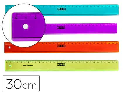 Imagen Regla m+r 30 cm plastico colores surtidos graduada y biselada
