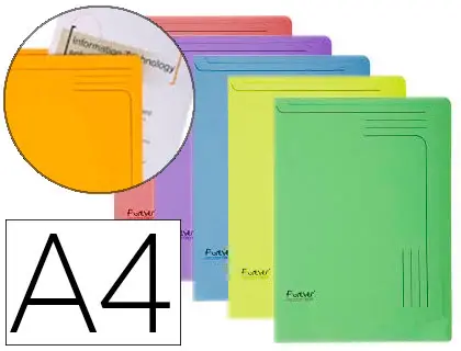 Imagen Carpeta dossier uero cartulina exacompta din a4 290 gr paquete de 5 unidades colores surtidos