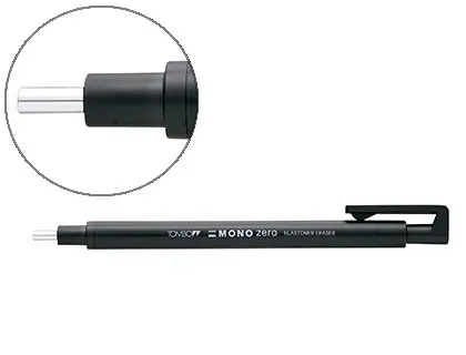 Imagen Portagomas tombow con clip punta goma negra redonda 2,3 mm diametro color negro