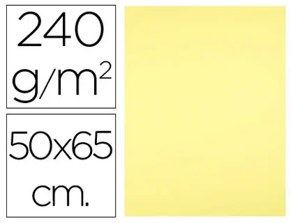 Imagen Cartulina liderpapel 50x65 cm 240 g/m2 amarillo medio