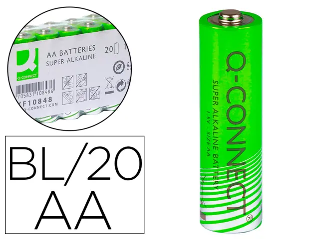 Imagen Pila q-connect alcalina aa -paquete con 20 pilas