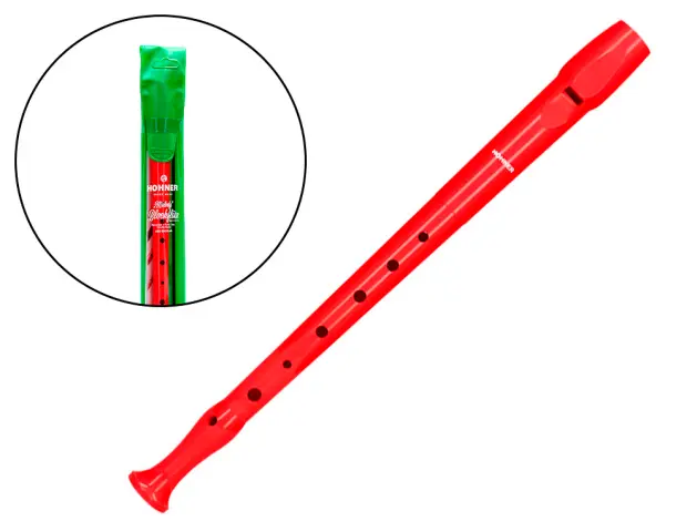 Imagen Flauta hohner 9508 color roja funda verde y transparente