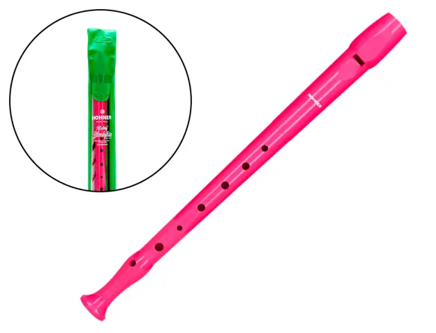 Imagen Flauta hohner 9508 color rosa funda verde y transparente