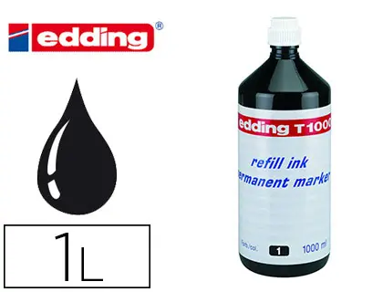 Imagen Tinta rotulador edding t-1000 negro frasco de 1 litro