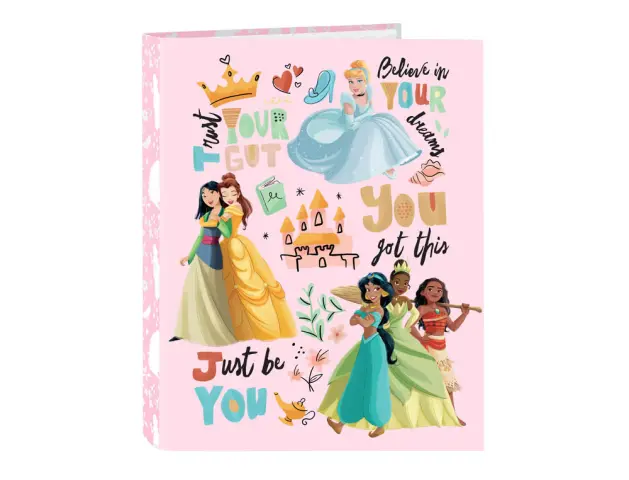 Imagen Carpeta safta carton folio 4 anillas mixtas princesas disney magical