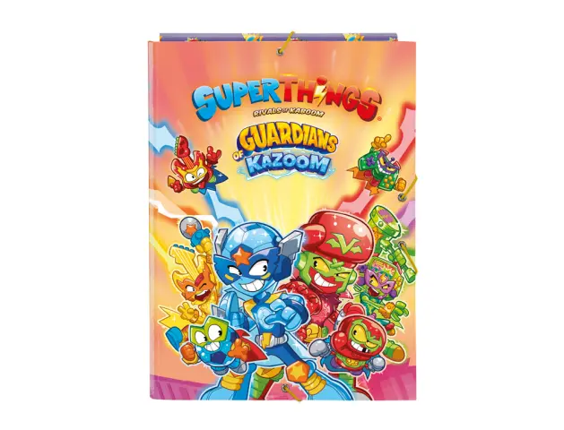 Imagen Carpeta carton folio gomas solapas superthings guardians of kazoom 260x25x335 mm