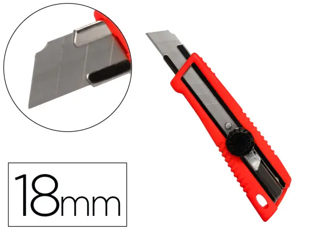 Imagen Cuter q-connect xd-190 con protector metalico de cuchilla ancha de carbono y bloqueo de la hoja por rueda