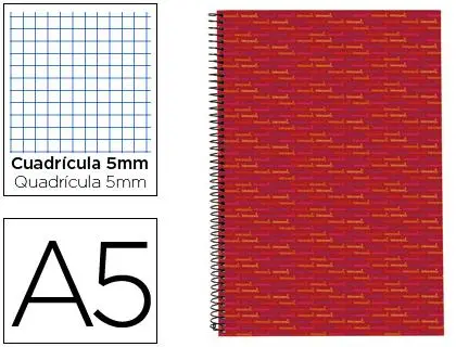 Imagen BLOC ESPIRAL MICROPERF A5 140 H ROJ