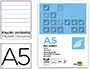 Imagen Recambio liderpapel a5 120 hojas 80g/m2 horizontal sin margen 6 taladros bandas de 5 colores 2