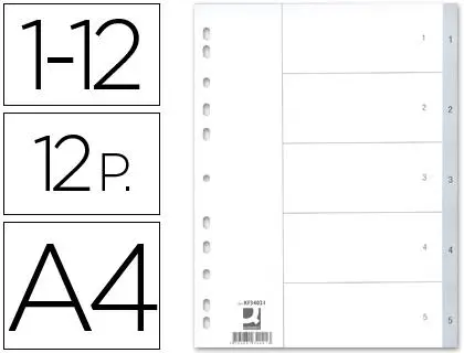 Imagen SEPARADOR PLASTICO NUMERICO 1-12