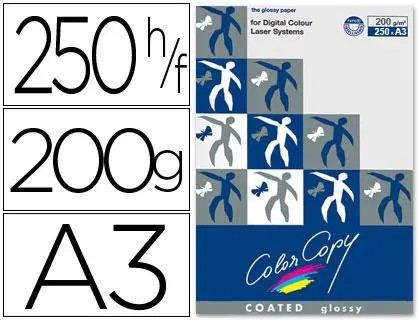 Imagen Papel fotocopiadora color copy glossy din a3 200 gramos paquete de 250 hojas