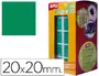 Imagen Gomets autoadhesivos cuadradas 20x20 mm verde rollo de 1770 unidades 2