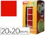 Imagen Gomets autoadhesivos cuadradas 20x20 mm rojo rollo de 1770 unidades 2