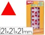 Imagen Gomets autoadhesivos triangulares 21x21x21 mm rojo en rollo 2
