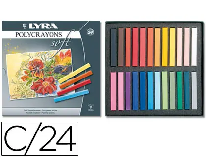 Imagen Tiza pastel lyra estuche carton de 24 unidades colores surtidos