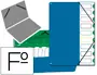 Imagen Carpeta clasificador tapa de plastico pardo folio -9 departamentos azul 2
