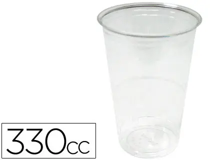 Imagen Vaso de plastico transparente 330cc paquete de 50