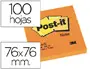 Imagen Bloc de notas adhesivas quita y pon post-it 76x76 mm naranjaneon con 100 hojas 2
