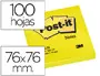 Imagen Bloc de notas adhesivas quita y pon post-it 76x76 mm amarillo neon con 100 hojas 2