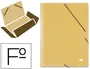 Imagen Carpeta liderpapel gomas folio 3 solapas carton prespan amarilla 2