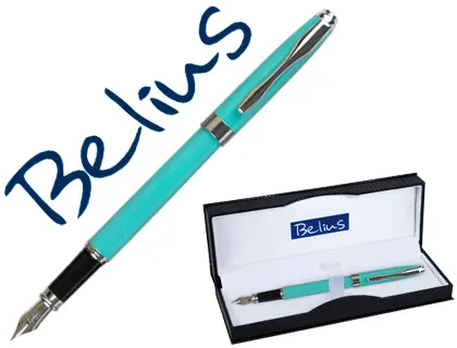 Imagen Pluma belius marsella verde menta tinta azul en estuche