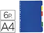 Imagen Separador liderpapel plastico juego de 6 separadores folio 16 taladros 2