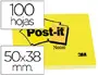 Imagen Bloc de notas adhesivas quita y pon post-it 50x38 mm con 100hojas 653e 2