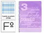 Imagen Cuaderno espiral liderpapel folio pautaguia tapa plastico 80h 80gr cuadro pautado 3mm con margen color violeta 2