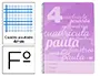Imagen Cuaderno espiral liderpapel folio pautaguia tapa plastico 80h 80gr cuadro pautado 4mm con margen color violeta 2