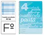 Imagen Cuaderno espiral liderpapel folio pautaguia tapa plastico 80h 80gr cuadro pautado 4mm con margen color azul 2