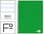 Imagen Cuaderno espiral liderpapel folio write tapa blanda 80h 60gr pauta 2,5 mm con margen color verde 2