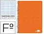 Imagen Cuaderno espiral liderpapel folio write tapa blanda 80h 60gr cuadro 4mm con margen color naranja 2