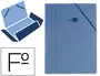 Imagen Carpeta liderpapel gomas folio 3 solapas carton compacto azul 2