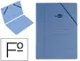 Imagen Carpeta liderpapel gomas folio sencilla carton compacto azul 2
