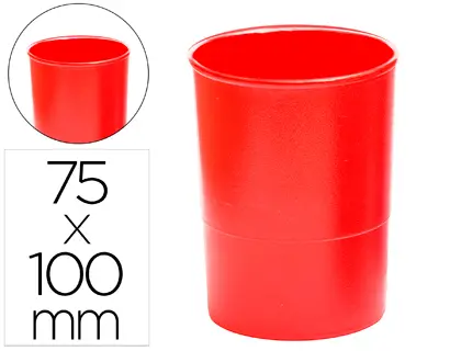 Imagen Cubilete portalapices q-connect plastico rojo opaco