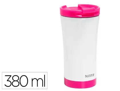 Imagen Taza leitz wow travel termica doble pared acero inoxidable capacidad 380 ml color fucsia