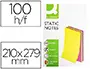 Imagen Bloc de notas magneticas quita y pon q-connect 210x297 mm 100 hojas 5 colores fluorescentes 2