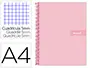 Imagen Cuaderno espiral liderpapel a4 micro crafty tapa forrada 120h 90 gr cuadro 5 mm 5 bandas 4 colores color rosa 2