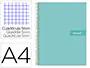 Imagen Cuaderno espiral liderpapel a4 micro crafty tapa forrada 120h 90gr cuadro 5mm 5 bandas 4 taladros color turquesa 2