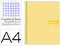 Imagen Cuaderno espiral liderpapel a4 micro crafty tapa forrada 120h 90gr cuadro 5mm 5 bandas 4 taladros color amarillo 2