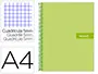 Imagen Cuaderno espiral liderpapel a4 micro crafty tapa forrada 120h 90 gr cuadro 5 mm 5 bandas 4 colores color verde 2