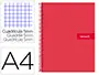 Imagen Cuaderno espiral liderpapel a4 micro crafty tapa forrada 120h 90 gr cuadro 5 mm 5 bandas 4 colores color rojo 2