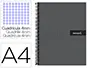 Imagen Cuaderno espiral liderpapel a4 crafty tapa forrada 80h 90 gr cuadro 4mm con margen color negro 2